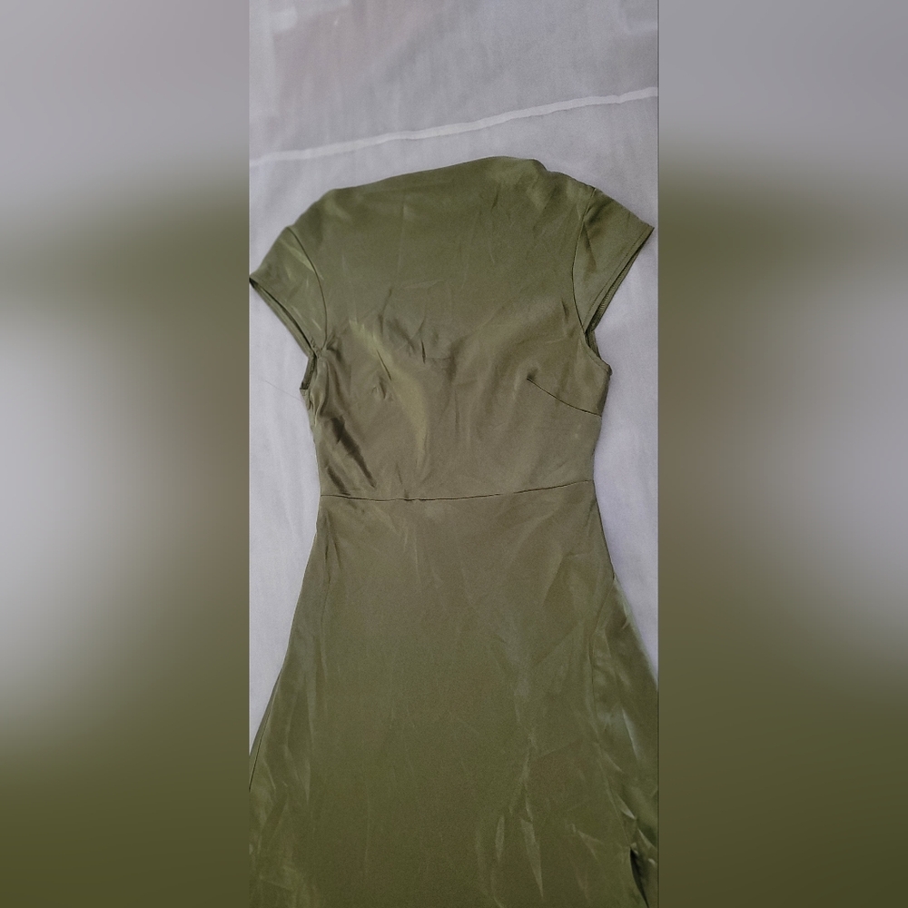 Selfie Leslie Olive Satin Midi Dress - Picture 13 of 16